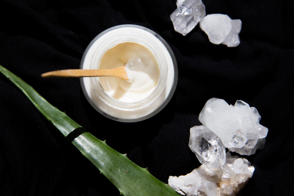aloe leaves with RawChemistry product