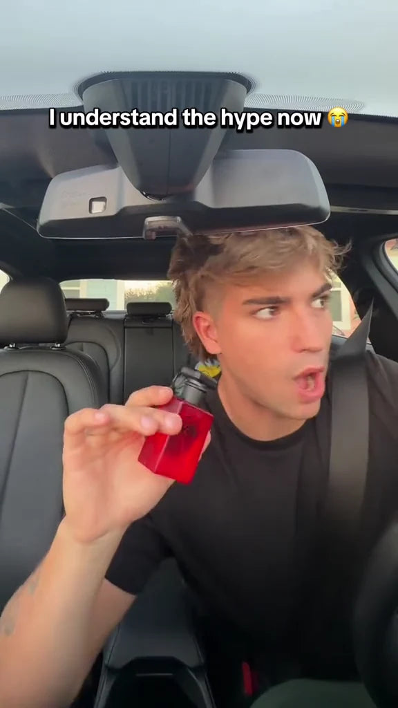 Creator holding RAW while friends test the scent