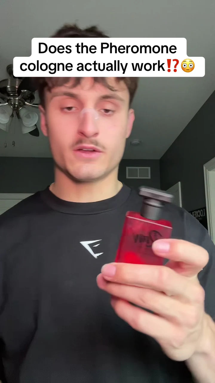 Creator holding RAW during a pheromone cologne review